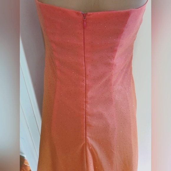 Jump Apparel Rainbow Sherbert Pink Orange Strapless Sparkle Dress Size 5/6 - Picture 15 of 16